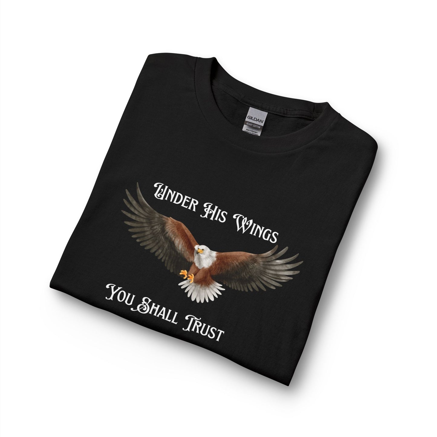 Psalm 91:4 Eagle Wings Long Sleeve Tee — "Under His Wings You Shall Trust"