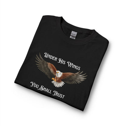 Psalm 91:4 Eagle Wings Long Sleeve Tee — "Under His Wings You Shall Trust"