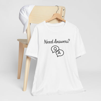 Need Answers? Q&A Christian Tee — 1 John 5:14 Inspirational Faith T-Shirt