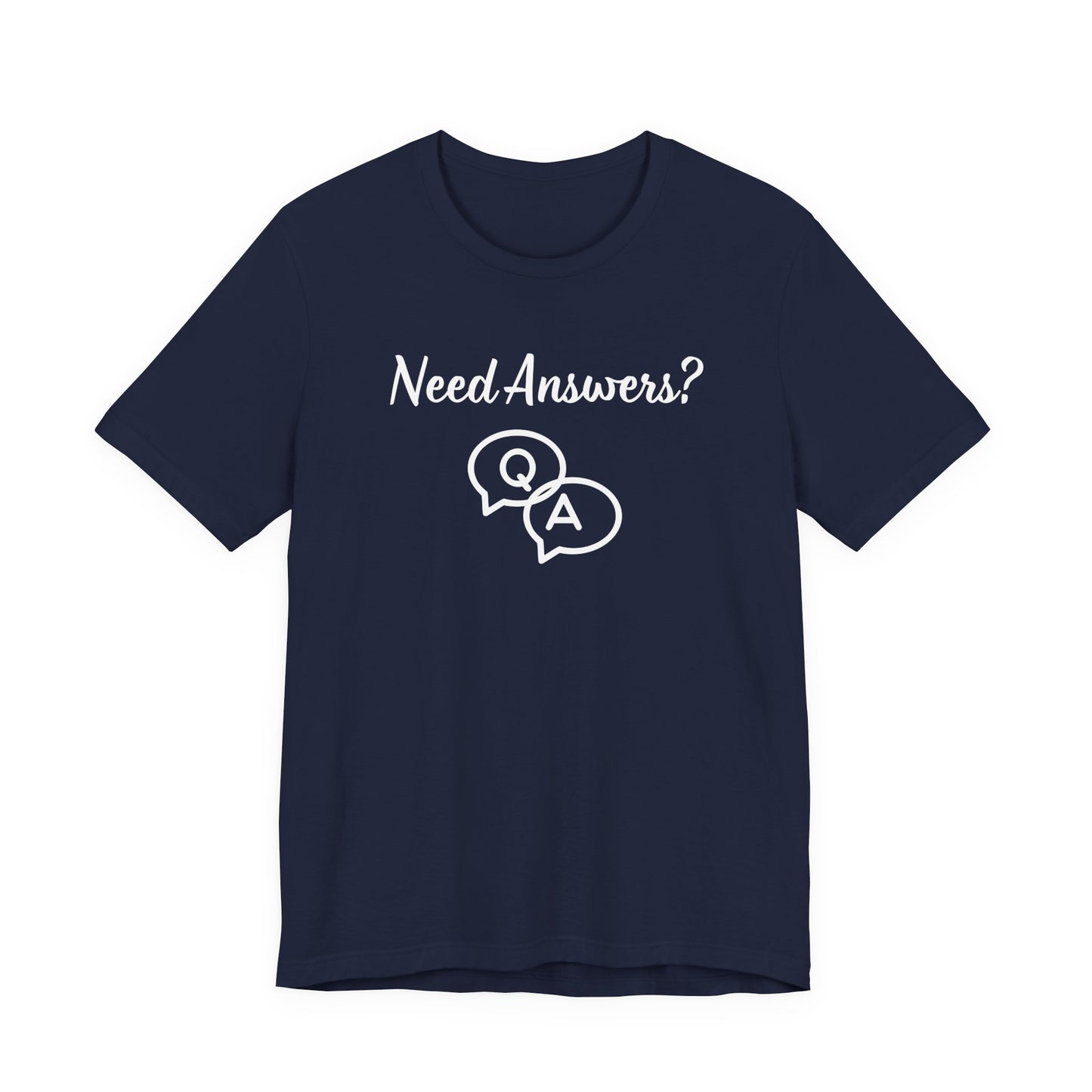 Need Answers? Q&A Christian Tee — 1 John 5:14 Inspirational Faith T-Shirt
