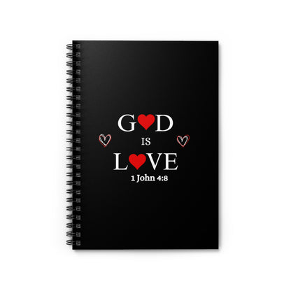 God Is Love Spiral Notebook — 1 John 4:8 Christian Journal