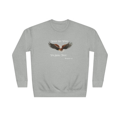 Faith Eagle Sweatshirt — "Under His Wings You Shall Trust" Crewneck
