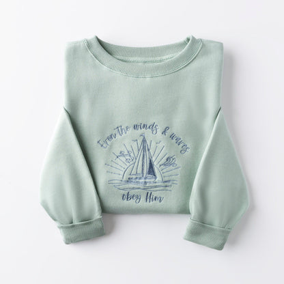 Embroidered Winds and Waves Sweatshirt