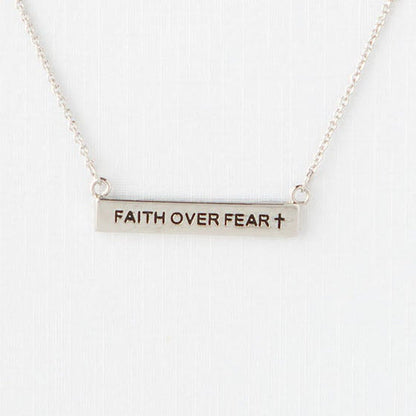 Faith Over Fear ID Necklace