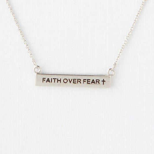 Faith Over Fear ID Necklace