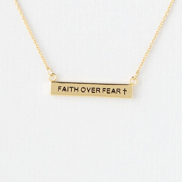 Faith Over Fear ID Necklace
