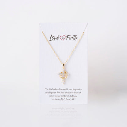 Christmas CLOSEOUT Deal Cross and Crown Necklace