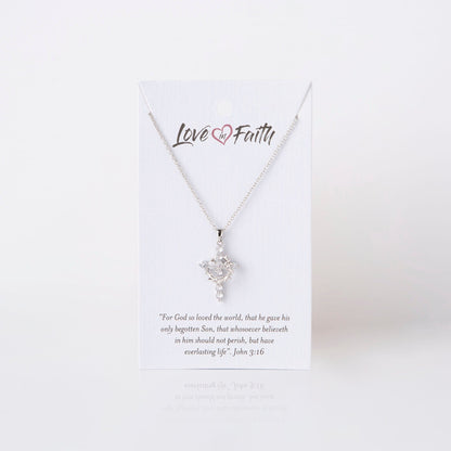 Christmas CLOSEOUT Deal Cross and Crown Necklace