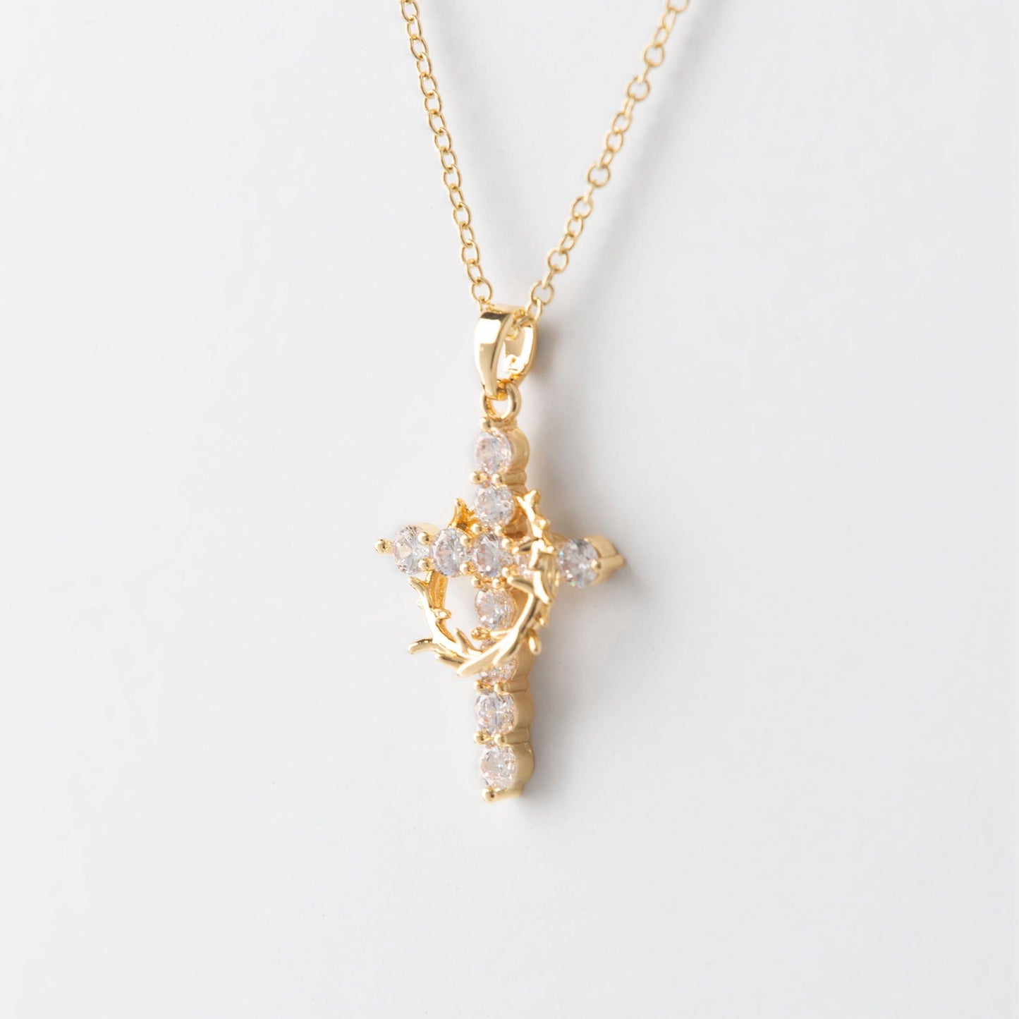 Christmas CLOSEOUT Deal Cross and Crown Necklace