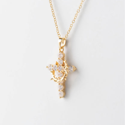 Christmas CLOSEOUT Deal Cross and Crown Necklace