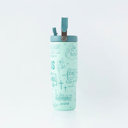 God is Within Her Stainless Steel 30oz Flip Top Tumbler