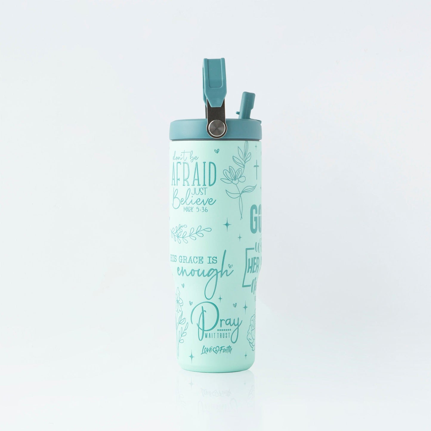 God is Within Her Stainless Steel 30oz Flip Top Tumbler