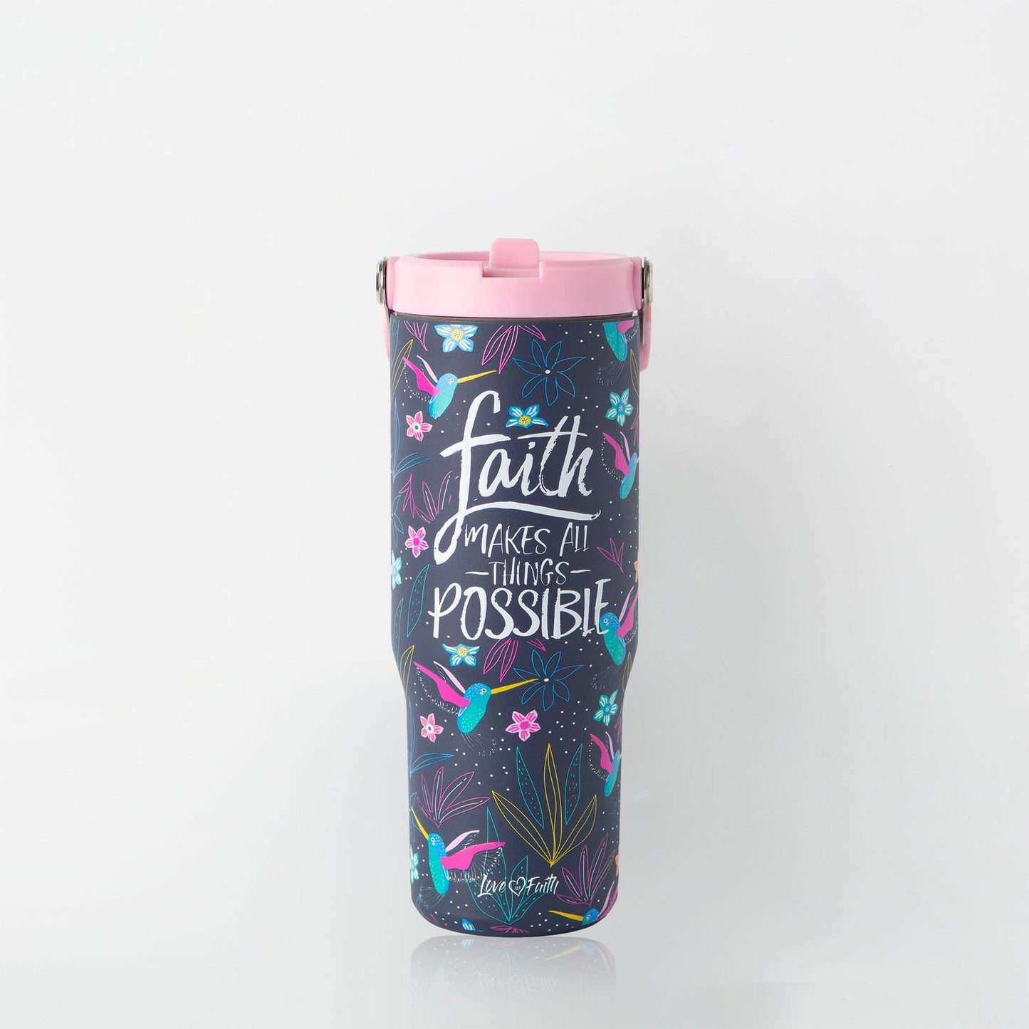 Faith Hummingbird Stainless Steel 30oz Flip Top Tumbler