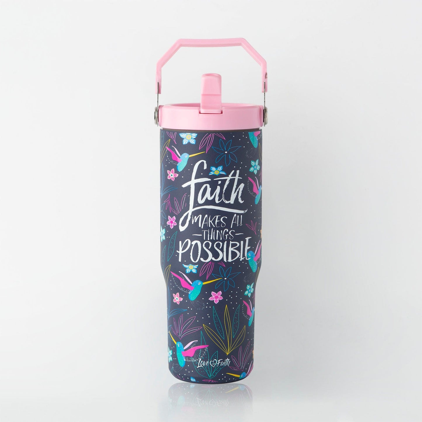 Faith Hummingbird Stainless Steel 30oz Flip Top Tumbler