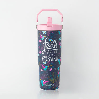 Faith Hummingbird Stainless Steel 30oz Flip Top Tumbler