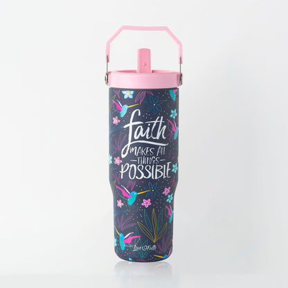 Faith Hummingbird Stainless Steel 30oz Flip Top Tumbler