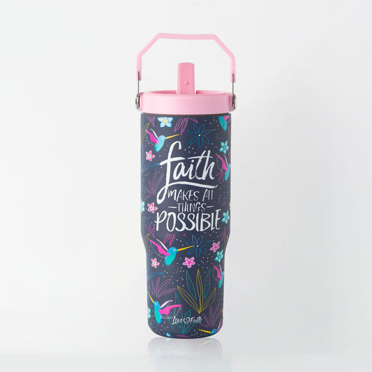 Faith Hummingbird Stainless Steel 30oz Flip Top Tumbler
