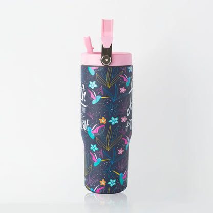 Faith Hummingbird Stainless Steel 30oz Flip Top Tumbler
