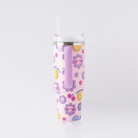 Choose Joy All Over Stainless Steel 40oz Tumbler with Handle