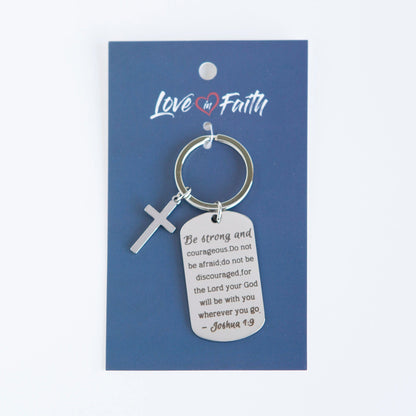 Strong & Courageous Men's Keychain