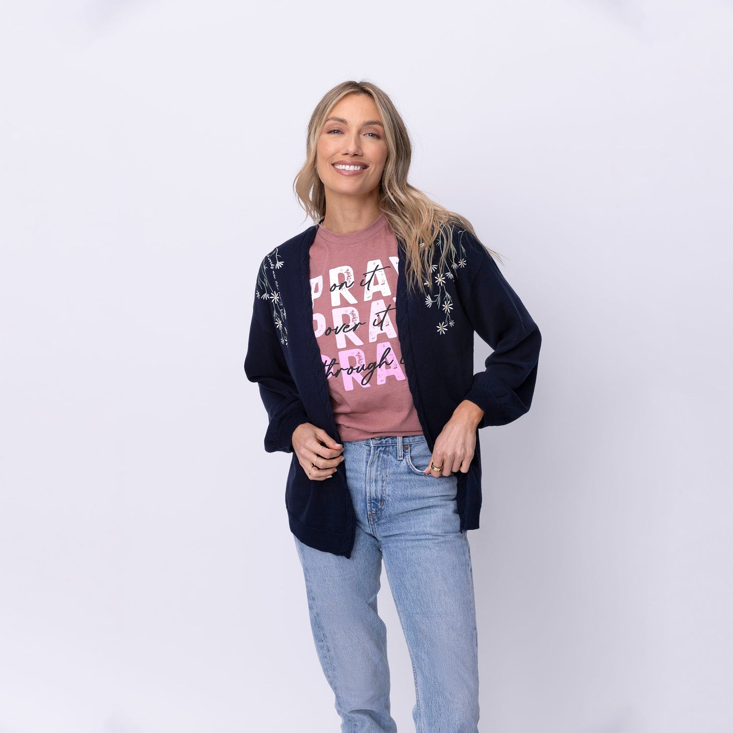 Kind Words Are Like Honey Floral Embroidered Cardigan