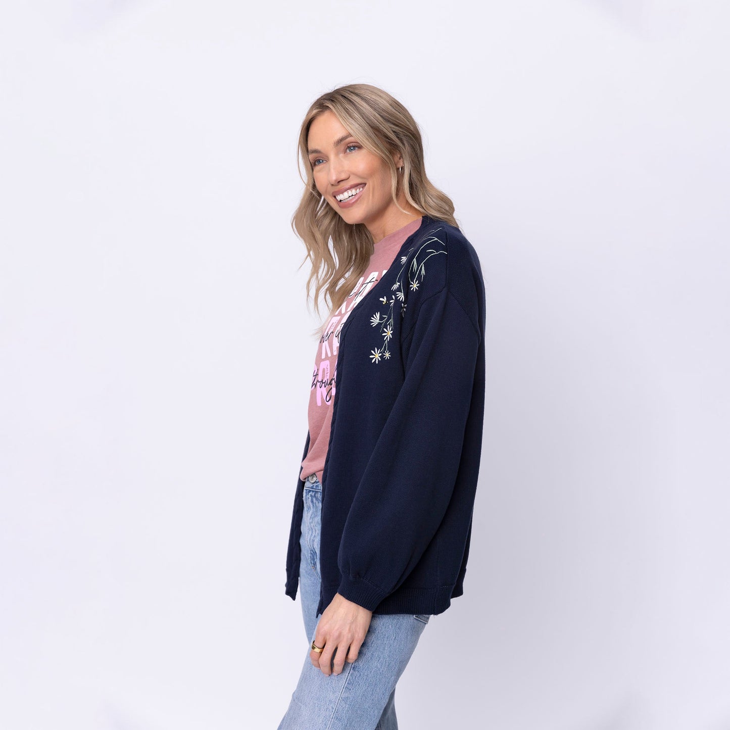Kind Words Are Like Honey Floral Embroidered Cardigan