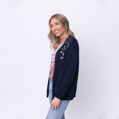 Kind Words Are Like Honey Floral Embroidered Cardigan