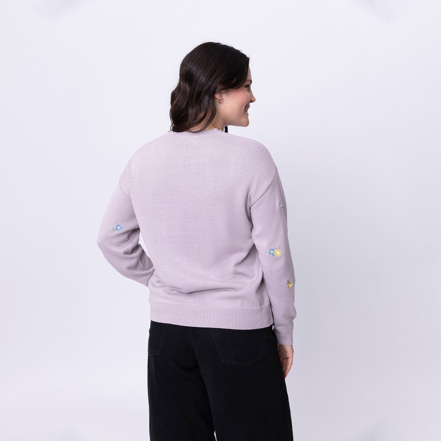 Grow in Grace Floral Embroidered Crewneck Sweater