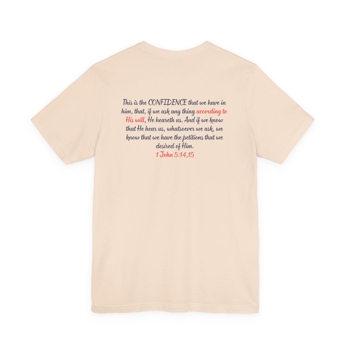 Need Answers? Q&A Christian Tee — 1 John 5:14 Inspirational Faith T-Shirt
