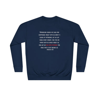 Keep Runnin' Sweatshirt — Inspirational Running Crewneck with Motivational Back Quote
