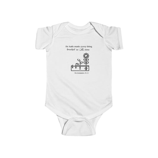Infant Bodysuit - 'He Hath Made Every Thing Beautiful in His Time' Floral Baby Onesie