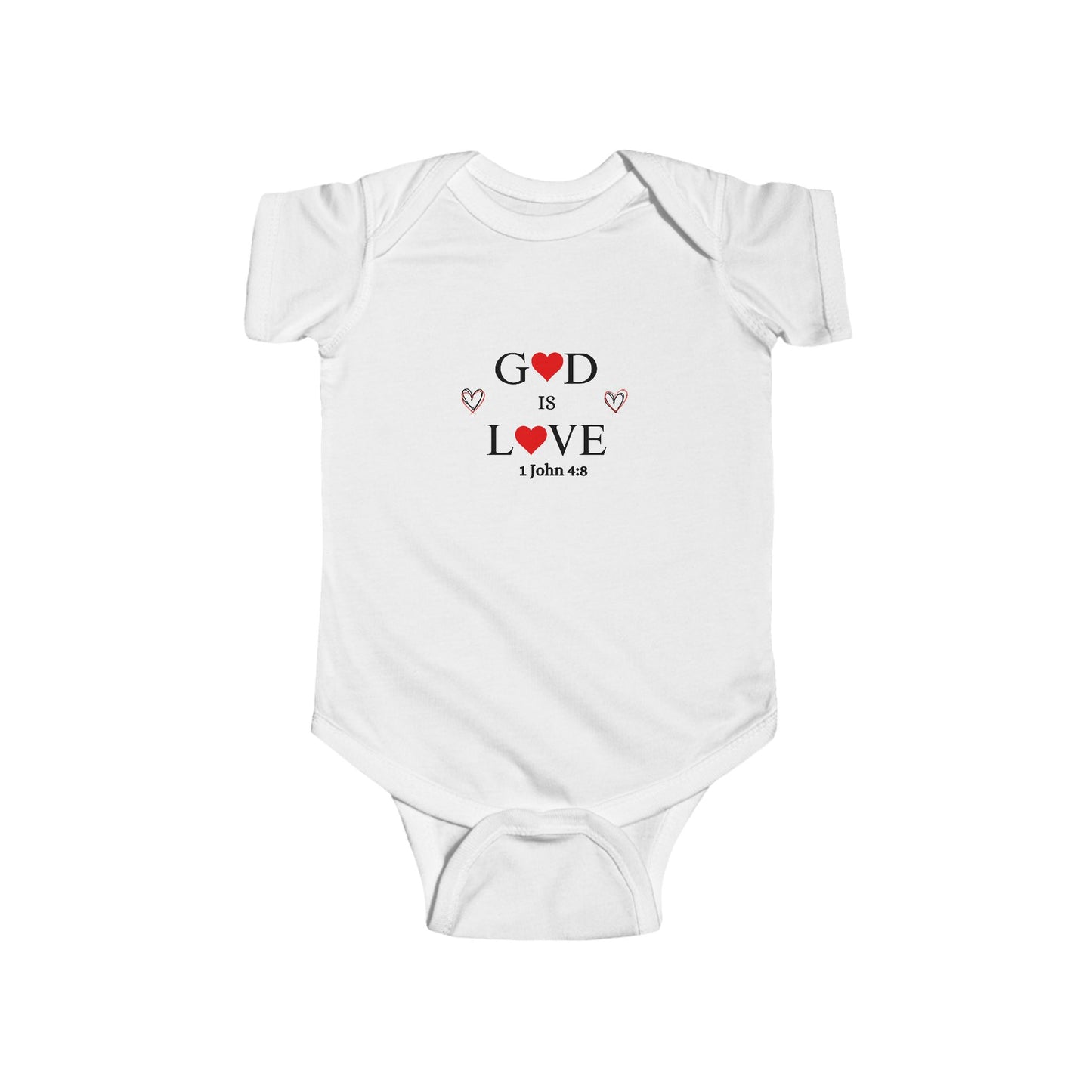 God Is Love Infant Bodysuit – 1 John 4:8 Christian Baby Onesie