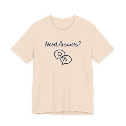 Need Answers? Q&A Christian Tee — 1 John 5:14 Inspirational Faith T-Shirt