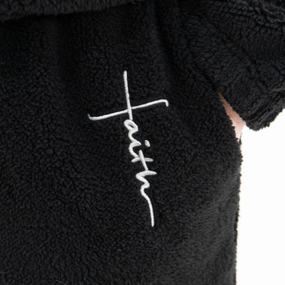 Faith Cross Cozy Sherpa Fleece Sweatpants