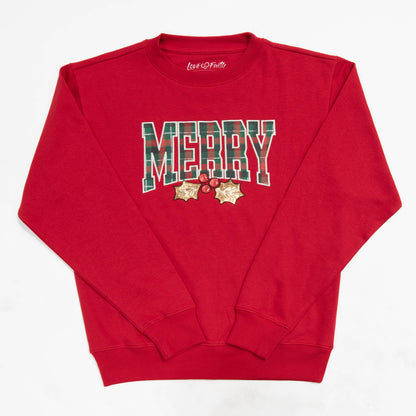 Gold SEQUINS & Plaid Embellished Sweatshirt