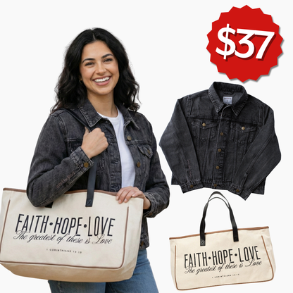 Denim Jacket & Canvas Tote Bundle