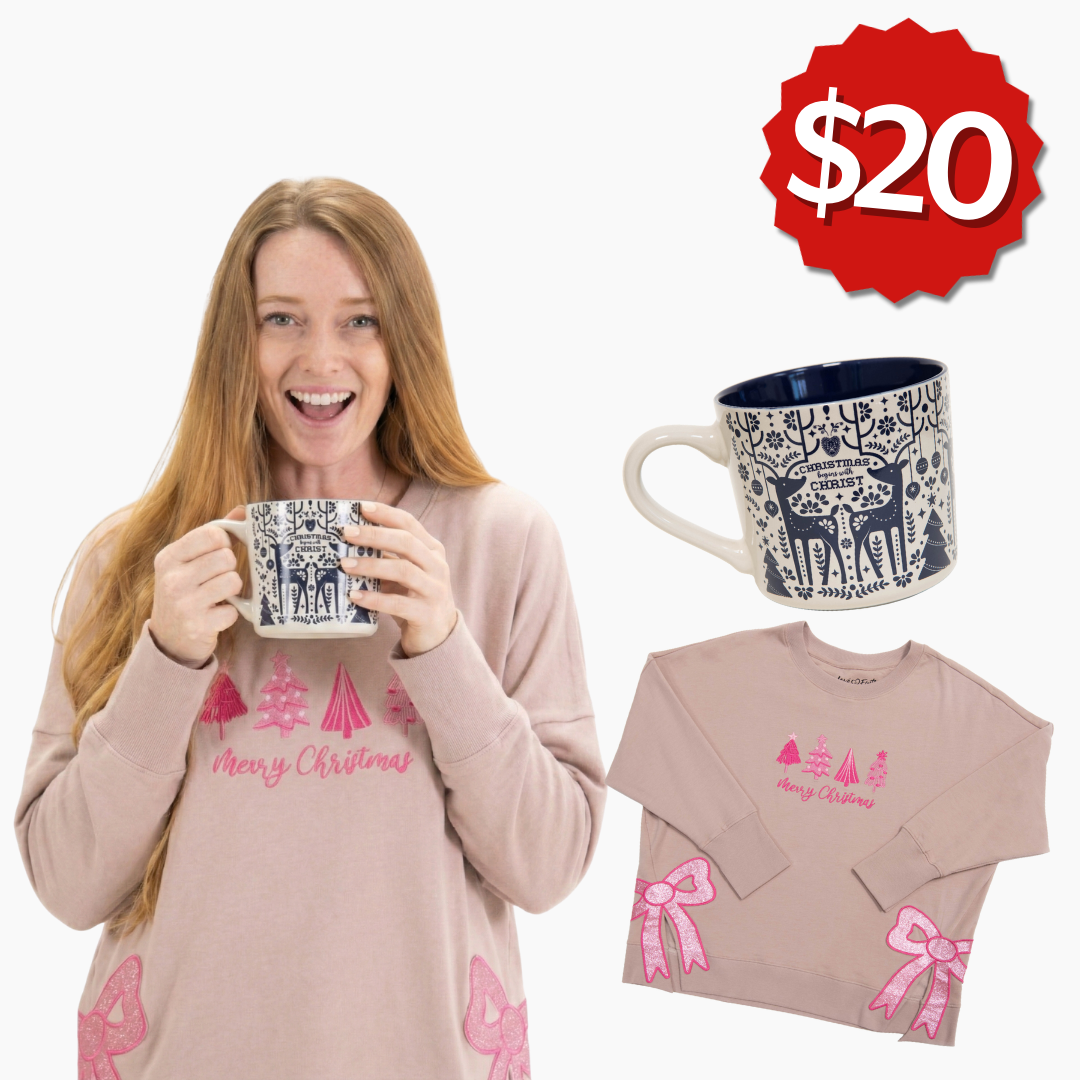 Merry Christmas Side Slit Crewneck Sweatshirt & 15oz Mug