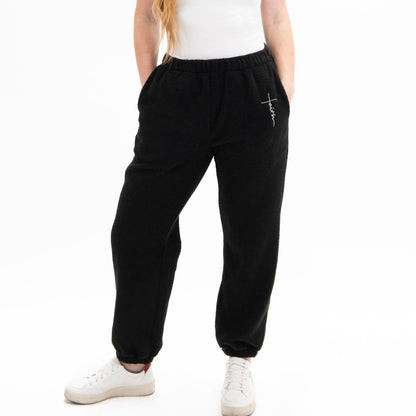 Faith Cross Cozy Sherpa Fleece Sweatpants