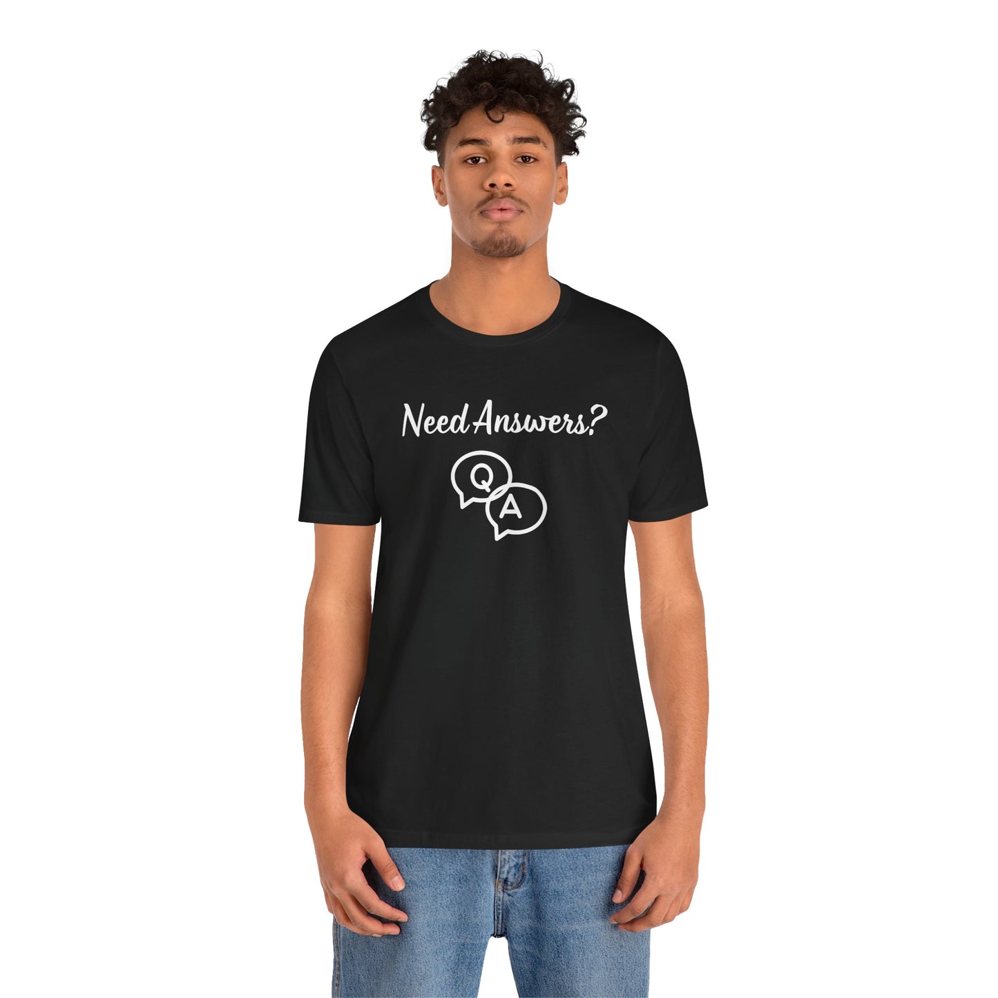Need Answers? Q&A Christian Tee — 1 John 5:14 Inspirational Faith T-Shirt