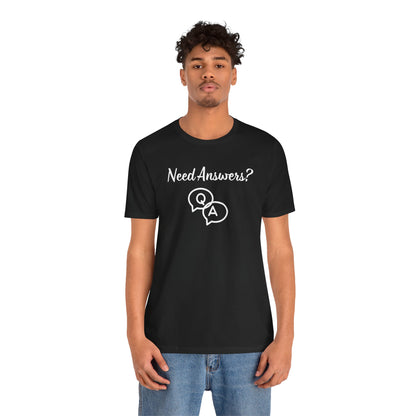 Need Answers? Q&A Christian Tee — 1 John 5:14 Inspirational Faith T-Shirt