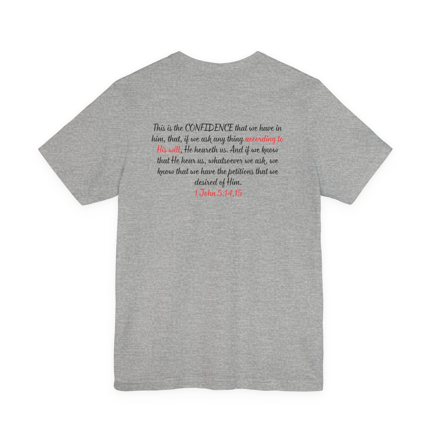 Need Answers? Q&A Christian Tee — 1 John 5:14 Inspirational Faith T-Shirt