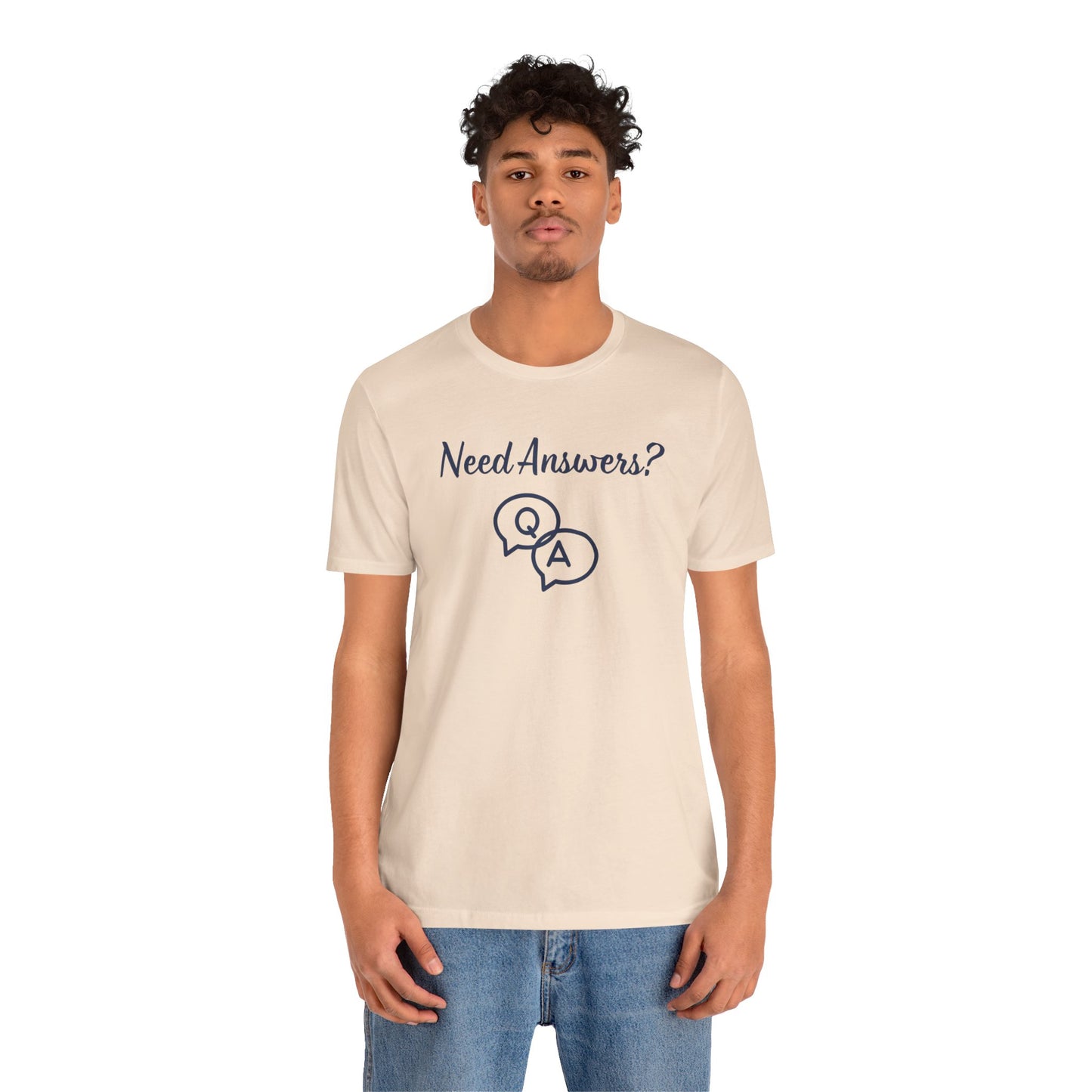 Need Answers? Q&A Christian Tee — 1 John 5:14 Inspirational Faith T-Shirt