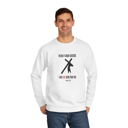 Christian 'Bear Your Cross' Crewneck Sweatshirt – Faith-Based Scripture Tee (Luke 9:23)