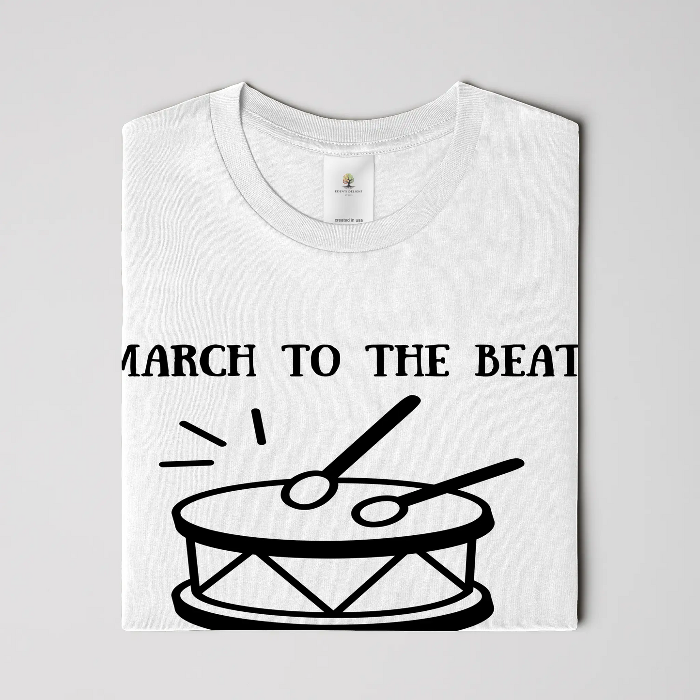 unisex t shirt drum white
