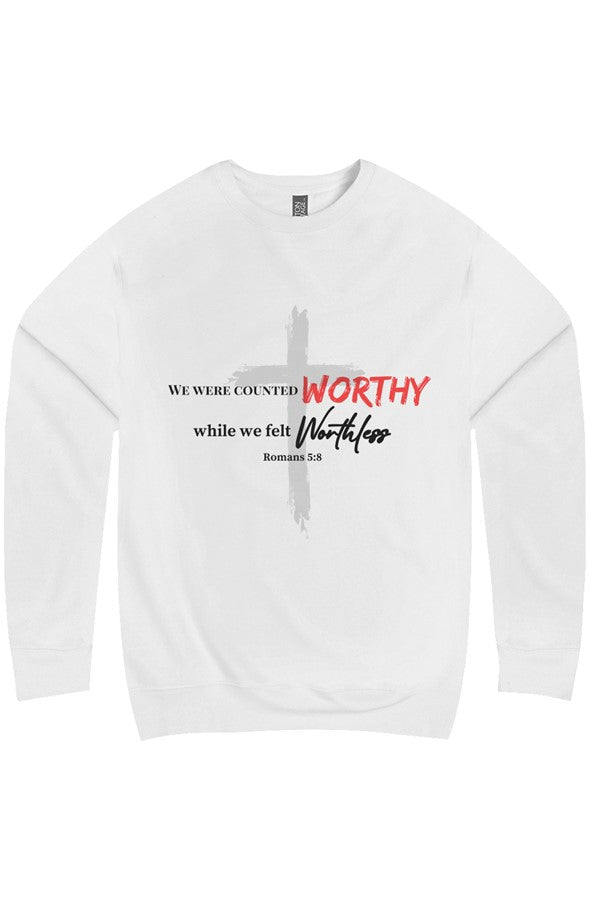 Christian Sweatshirts with Worthy faith-inspired design