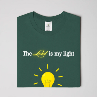 Christian T-Shirts with Lord Is My Light faith-inspired graphic design