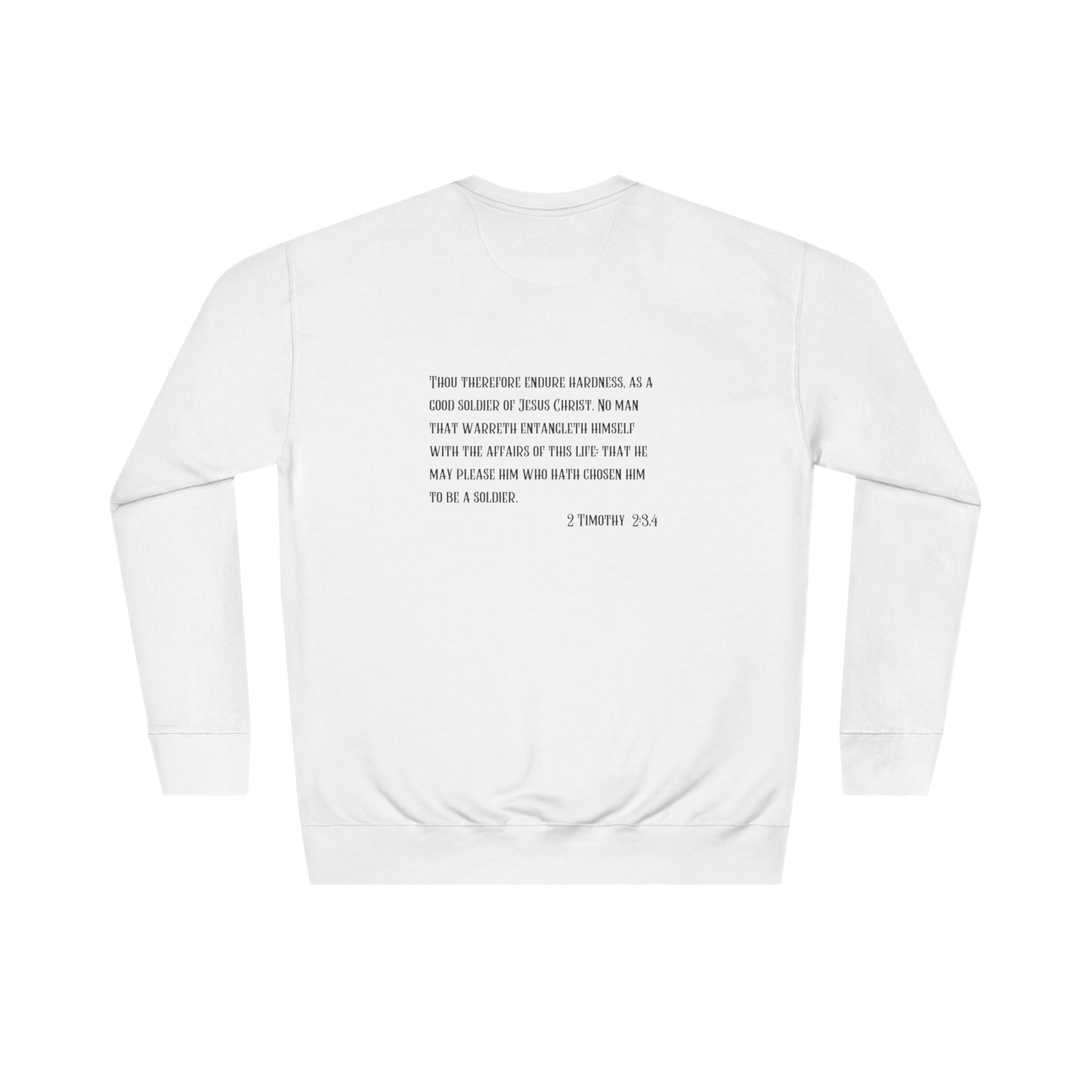 Soldier Crewneck Sweatshirt — Minimal Military Tribute Pullover with 'SOLDIER' Text