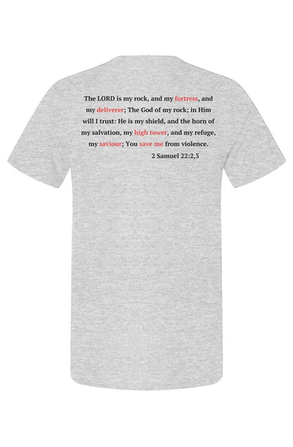 Christian T-Shirts with Lord Is My Fortress faith-inspired graphic design