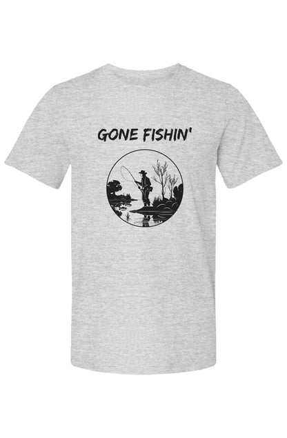 Christian T-Shirts with Gone Fishin' faith-inspired graphic design