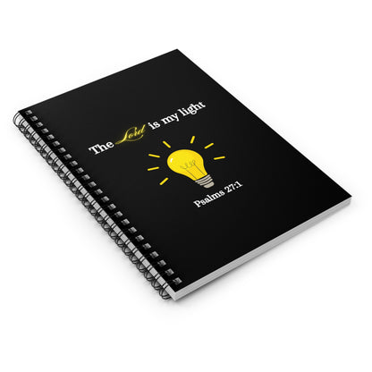 Spiral Notebook — “The Lord is My Light” Psalms 27:1 Religious Journal